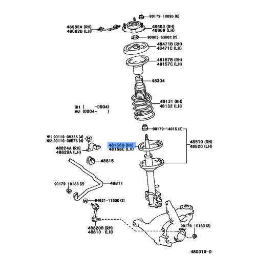 Toyota OEM Genuine Front Coil Spring Insulator Lower RH/LH 48158-33031