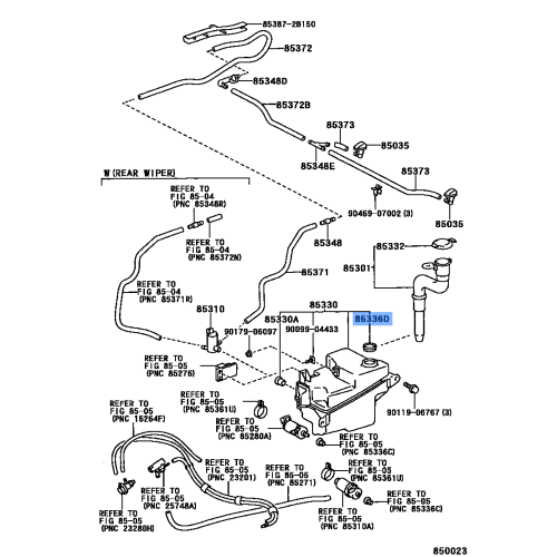 Toyota Windshield Washer Pump Grommet 85336-60300