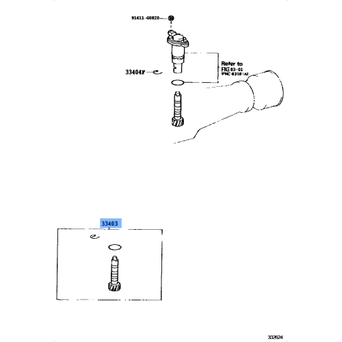 TOYOTA Genuine Gear Sub-Assy, Speedometer Driven (MTM) 33403-39385