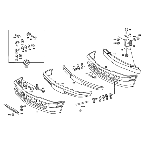Towing Bracket Cover Frt Db W201