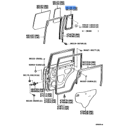 Toyota Yaris Rear Right Quarter Window Glass Weatherstrip 2009-2011