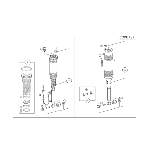 Shock Absorber Rear Db W220