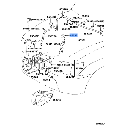 Toyota Windshield Washer Reservoir Cap 85316-42011