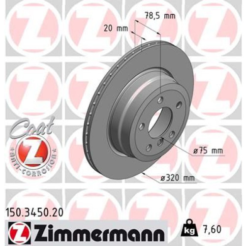 Brake Disc Rear Bmw E70,F15,E71,F16,6 Cyl