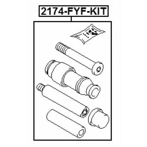 Front caliper slide pin kit