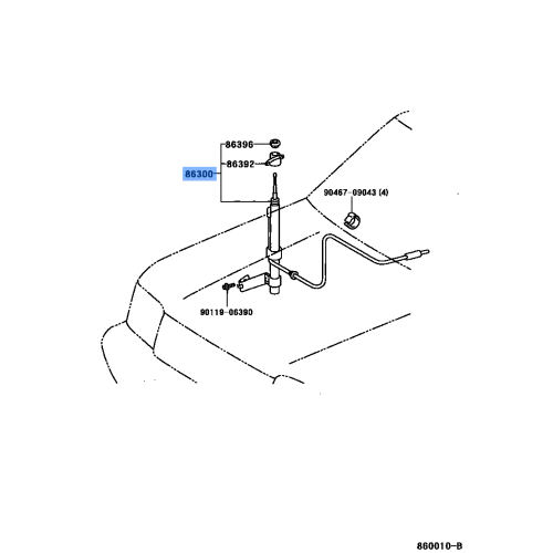 Toyota Land Cruiser FZJ71 FZJ76 FZJ78 FZJ79 OEM Antenna with Holder 86300-60310