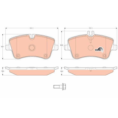 Brake Pad Set Fr W203/19.5Mm