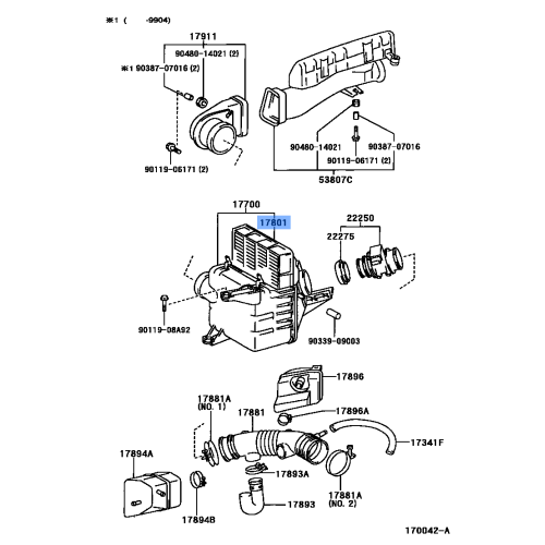 Toyota Engine Air Filter 17801-62010 fits: Hilux, Land Cruiser 90
