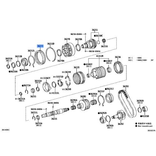 Toyota Genuine Gear Transfer Low Planetary Ring 36273-34010 OEM