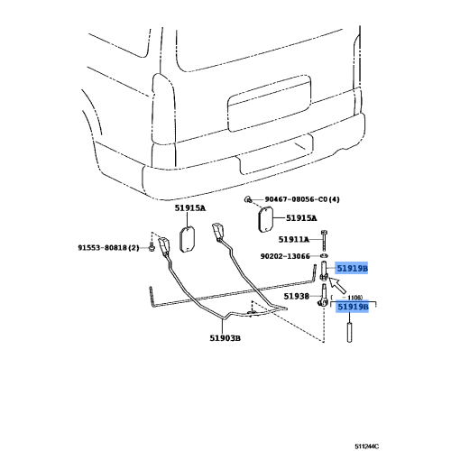 Toyota OEM Genuine Spacer, Spare Wheel Carrier 51907-26020