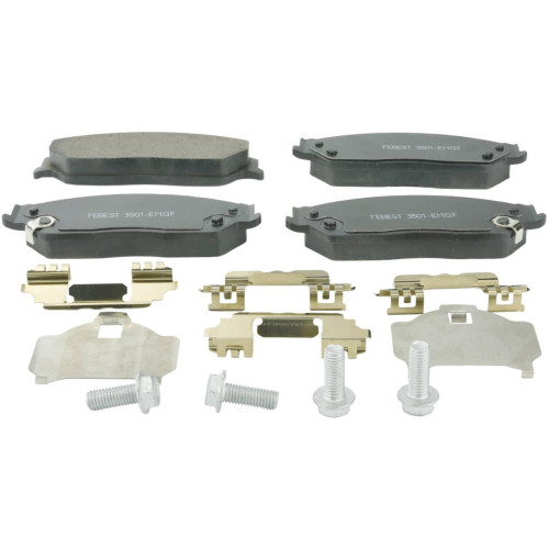 pad kit, disc brake, front - kit (including bolts, with anti-rattle spring)