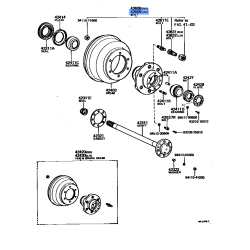 Toyota Bolt Sub-Assy, Rear Axle Hub, LH 42609-36020