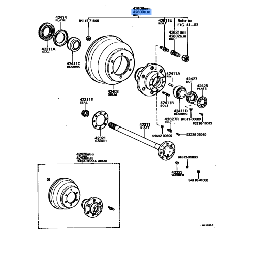 Wheel Bolt Rear Lh