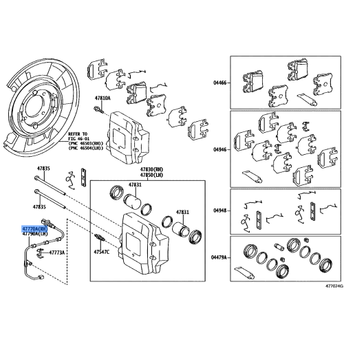 OEM TOYOTA WIRE ASSY, PAD WEAR INDICATOR, RH