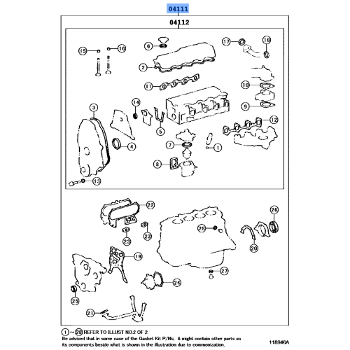 Toyota Hiace 5LE 3.0L Diesel Engine Head Gasket Kit Set 04111-54810