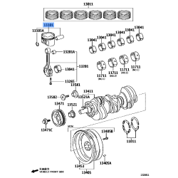TOYOTA 13101-31030-A0 Genuine Piston Sub-Assembly with Pin