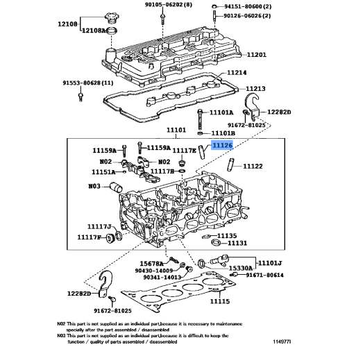 Toyota Exhaust Valve Guide Bushing (11122-75020)