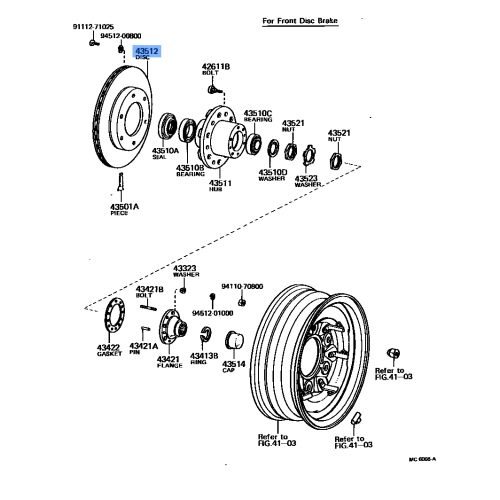 Disc Brake Rotor Front - Toyota Land Cruiser 1990-1994