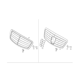 Grill  W / Star  99-01 Black.