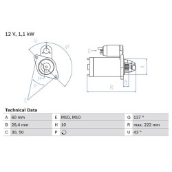 BOSCH 0986021800 Starter Motor
