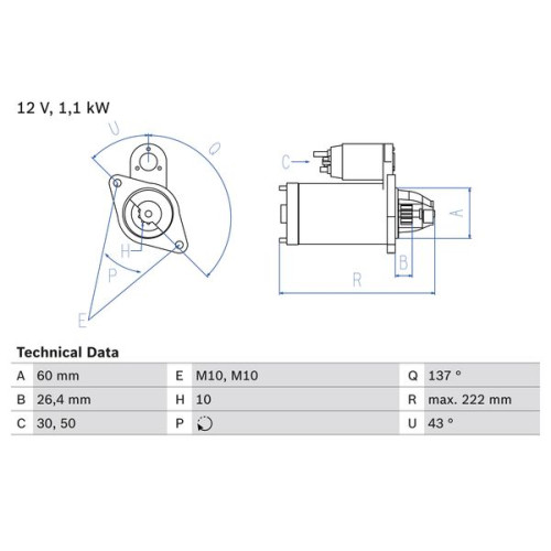 BOSCH 0986021800 Starter Motor