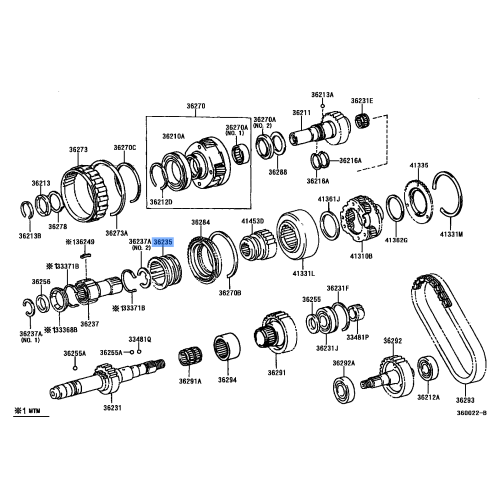 Toyota Genuine Sleeve Transfer Front Drive Clutch OEM 36236-60050