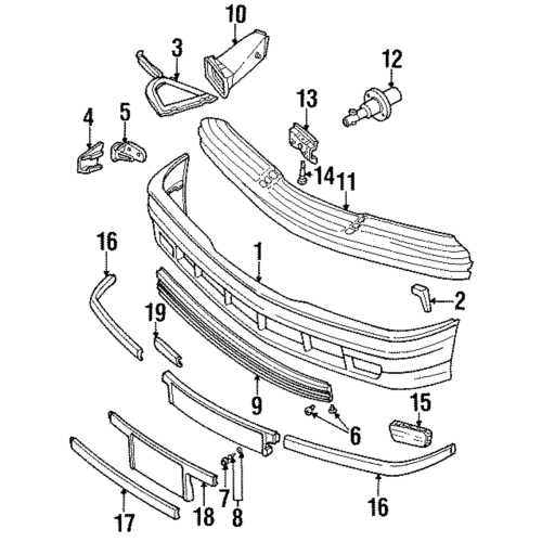 BMW E36 Front Bumper Left Insert Bracket