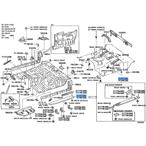 Genuine OE Step Sub-Assy, Right - Toyota 51770-60042