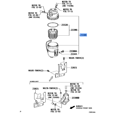 Fuel Filter Assembly (23300-0L042) Genuine Toyota - Hilux, Innova, Fortuner and more...