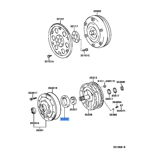Toyota Front Oil Pump Driven Gear 35322-60050