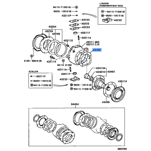 Toyota Gasket, Knuckle Spindle 43435-60011