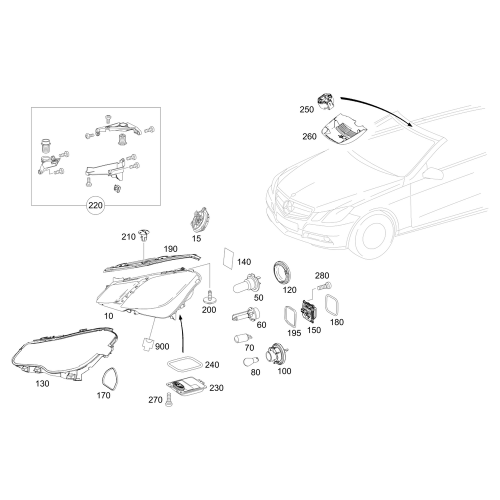 Head Lamp Bracket Db W207/Lh