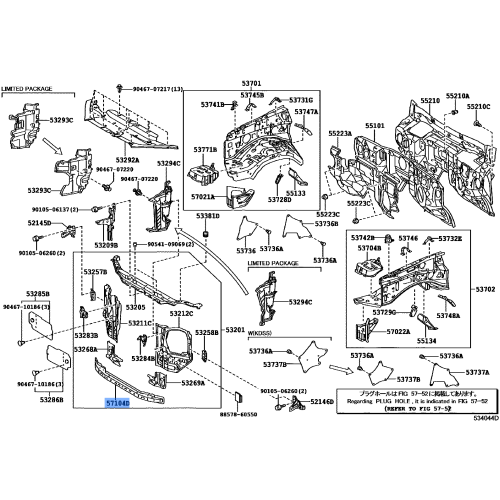 Toyota Front Cross Member Sub-Assembly 57104-35061