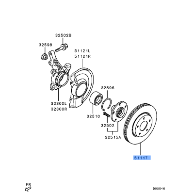 Mitsubishi Genuine 4615A190 Front Brake Disc Rotor Fits Lancer