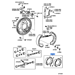 Rear Brake Shoe Kit - Toyota Land Cruiser FJ40 FJ60 FJ62 FJ70 FJ80 HZJ76 HZJ77 HZJ78 HZJ79 GRJ79 HDJ81 HDJ101 UZJ100 FZJ105 HZJ105 (04495-60070)