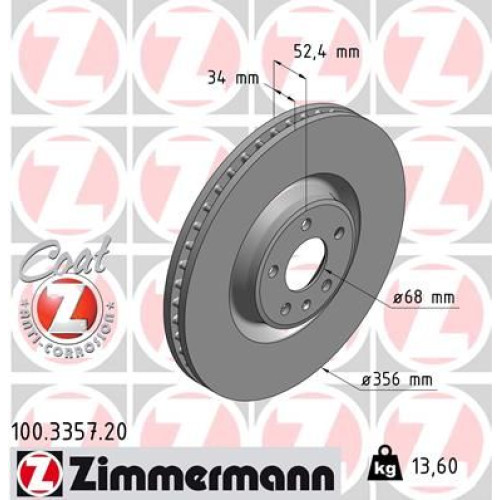 Brake Disc Frt 356Mm A6 A7 A8 2012-