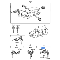 TOYOTA 69055-36020 Cylinder & Key Set
