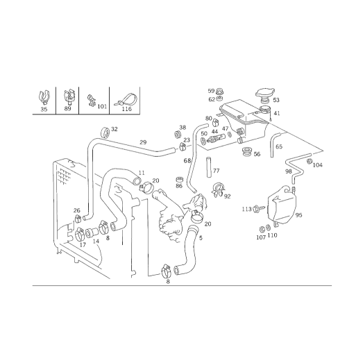 Water Hose Bracket Db W124