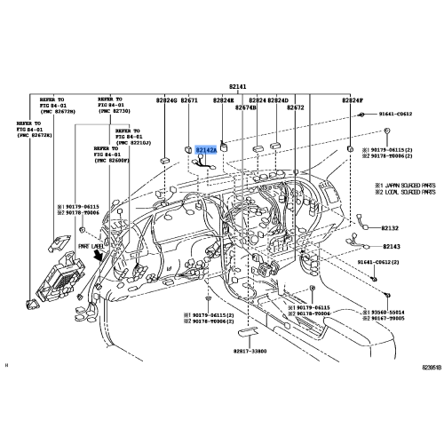 Toyota Instrument Panel Wire No.2 82142-33120