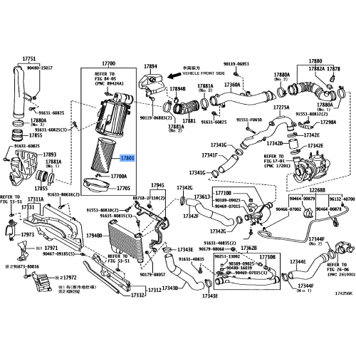 Toyota HiAce RegiusAce 1KZTE OEM Air Cleaner Filter Element 17801-67040