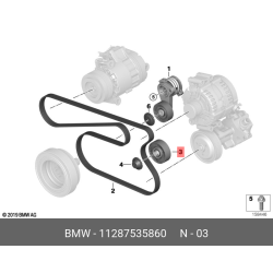 Drive Belt Idler Pulley Tensioner Kit - BMW 128i 325i 325xi 328i 328xi X3 N52