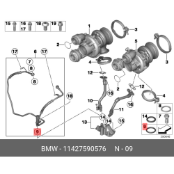 BMW 11427590576 Turbocharger Oil Line O-Ring