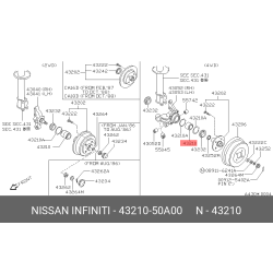 NISSAN 43210-50A00 Rear Wheel Bearing