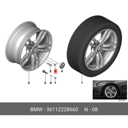 BMW M Wheel Emblem 36112228660