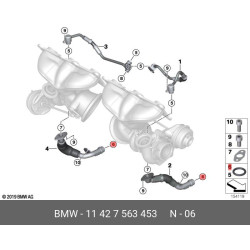 BMW Turbocharger Oil Line O-Ring (x2) 11427563453 OEM