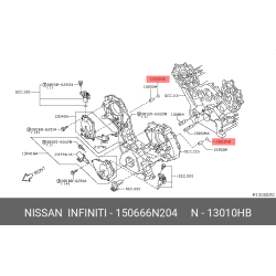 Engine Timing Cover Seal O-Ring - Genuine Nissan Part # 15066-6N204