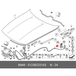 Hood Release Lever - BMW 3 Series E46, X3 E83, Z4 E85 E86 E89
