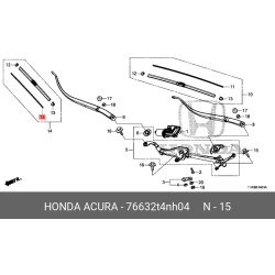 HONDA 76632-T4N-H04 Genuine Rubber Blade Wiper Refill (575mm)
