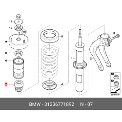 FEBI BILSTEIN Front Foam Bump Stop for Strut - BMW X5 (E70) - Without Adaptive Drive