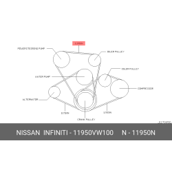 BELT-POWER STEERING OIL PUMP - Nissan (11950-VW100)